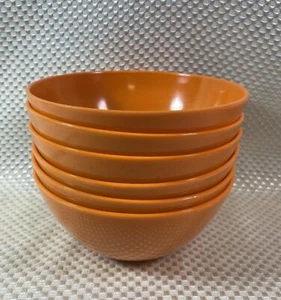 Zak Designs Set of 6 Melamine Orange Bowls~L@@K~ - Picture 1 of 6
