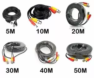 5M 10M 15M 20M 30M 50M BNC Video DC Power Cable Lead For CCTV Securit Camera DVR - Picture 1 of 18
