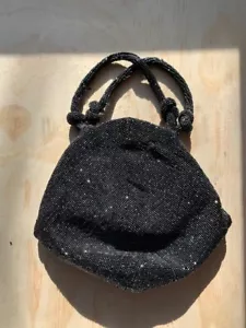 Koret Tresor Borsa Vintage Vetro Nero Carnevale Nera SPLENDIDA MA NON PERFETTA! - Foto 1 di 9
