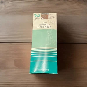 Vintage Navy Exchange 2 Pack Suntan One Size Reinforced Toe Knee High Style 9025 - Picture 1 of 3