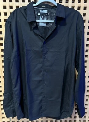 MODERN CULTURE MENS LONG SLEEVE BUTTON UP SHIRT COLOR BLACK SIZE XL - Image 1 of 4