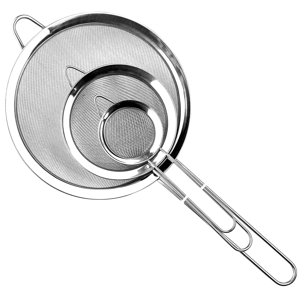 Relota Set di Setaccio da Cucina 19/25/36.5 cm, Colino Acciaio Inox Maglia Fine, - Immagine 1 di 4