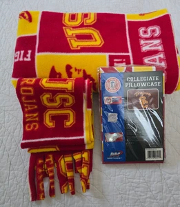 USC Trojaner Fleece Überwurf Decke 62"X50" Schal 60"X6" NEU 1 Kissenbezug 20"X30" - Bild 1 von 8