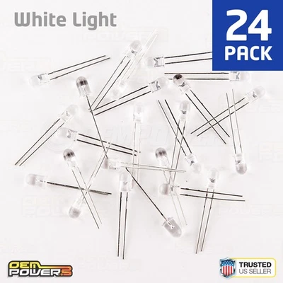 24 X RadioShack 5mm High-Brightness White LED #2760017 BULK PACK NEW