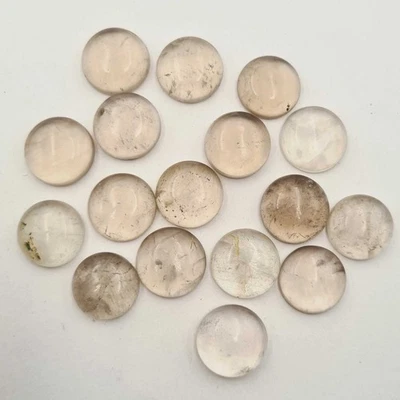 Natural Golden Rutile Quartz Round Cabochon Gemstone Lot 16-17 MM 148 CT 10 Pcs - Image 1 of 4