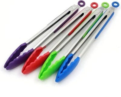 Chef Craft 12-Inch Premium Silicone Tongs - 8 Color Options - Image 1 of 4