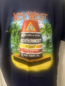 T-shirt Key West Florida FL Southern Most Point blu scuro - Foto 1 di 5