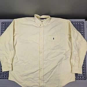 Polo Ralph Lauren Big Shirt Mens XL Yellow Blake Preppy Academia 90s Casual - Picture 1 of 14