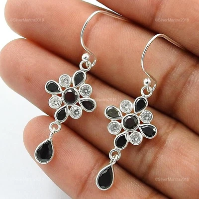 Orecchini Pendenti In Argento Sterling 925 Con Zirconia Cubica Regalo Di Natale - Immagine 1 di 4