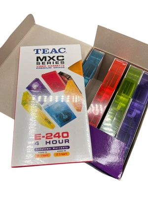 5 PACK - TEAC MXC Series E-240  Colours VHS Tape - VHS tape - New (all Colors) - Image 1 of 4