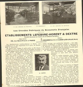 42 ROANNE 59 LOOS-LES-LILLE ETS LEFEBVRE-HORENT ET DEXTRE 1927 - Foto 1 di 1