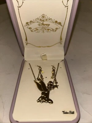 EXTREMAMENTE RARO VINTAGE? Conjunto de colar e brincos Tinker Bell originais da Disney novo na caixa - Imagem 1 de 4