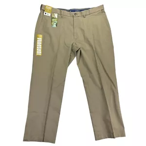 Haggar Mens 2-Way Stretch Premium Comfort Classic Fit Dress Pants Khaki 40x29 - Picture 1 of 4