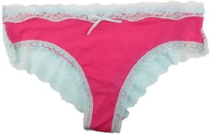 Anucci Lace Trim Mini Briefs Hot Pink & Blue - Picture 1 of 2