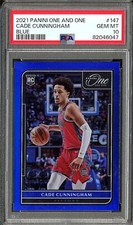 2021 Panini One And One Cade Cunningham Blue /30 PSA 10 Gem Mint #147 RC Rookie