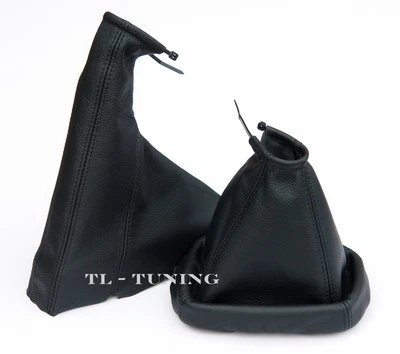 Schaltsack + Handbremssack ECHTES LEDER OPEL ASTRA G Schwarz - Bild 1 von 2