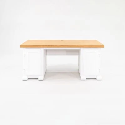 2022 Studio Job for Moooi Paper Double Pedestal Executive Desk 180, White w/ Oak - Image 1 of 4