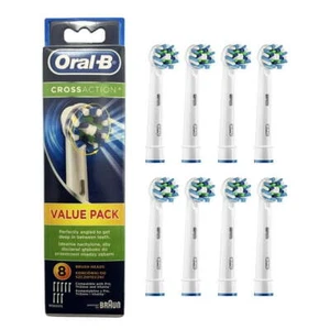 Oral-B Pro Cross Action Electric Toothbrush Heads X-Shape, 8 White Heads - Picture 1 of 3