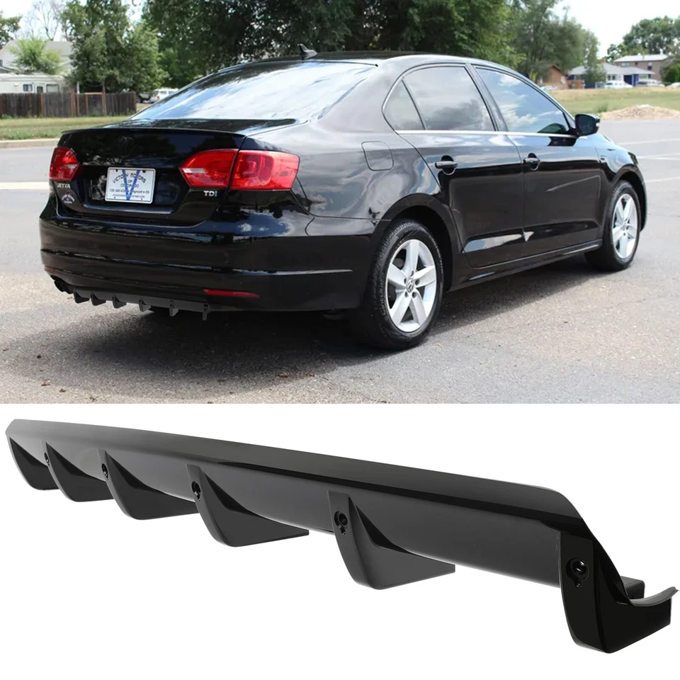 For Volkswagen Passat Car Rear Bumper Diffuser Lip Spoiler Splitter Gloss Black - Image 1 of 4