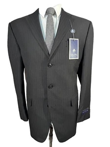 NEW SEAN JOHN Mens Black Pinstripe REG FIT Sport Coat Blazer Jacket SIZE 40R - Picture 1 of 10