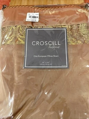 CROSCILL HOME Salmón Dorado Casablanca Cuerda Borde Almohada Falsa-26x26” # 6947 Foto 1 de 4