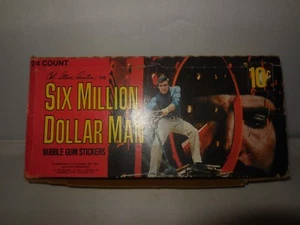 1975 vintage six million dollar man 23 ct  wax card box super rare - Picture 1 of 5