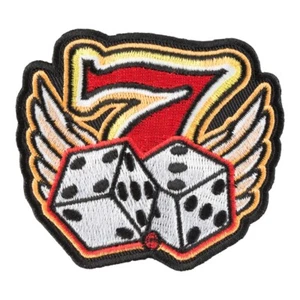 Lucky Seven Winged Dice Craps Patch, Gambling Patches - Picture 1 of 4