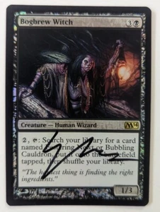 Signed Foil Bogbrew Witch, Magic 2014, M14, The Gathering, MTG, Eric Deschamps - Picture 1 of 2