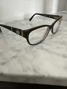 Vista Glamour Eyeglasses Frames 0881 BLACK Brown Rectangular Full Rim 53-134-36 - Picture 1 of 13