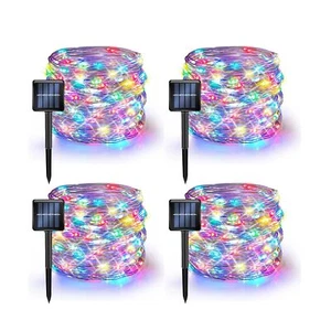 Dazzle Bright 4 Pack Solar String Lights Outdoor, 39.4 FT 120 LED Solar Power... - Picture 1 of 7