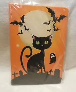 Quaderno arancione fronte gatto sogno Halloween diario foderato senza data che riempi - Foto 1 di 6
