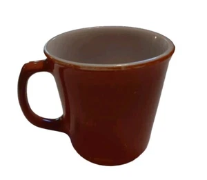 VINTAGE Pyrex Corelle By Corning Coffee Cup Mug Burnt Orange Rust Milk Glass - Picture 1 of 7