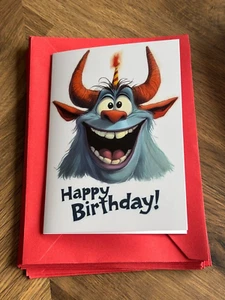 Funny Monsters Birthday Cards Various Designs - Picture 1 of 12