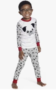NWT~ Size 14 Gymboree Unisex Pajamas 2 Pc Set Red Gray White Dogs Puppy Pug - Picture 1 of 5