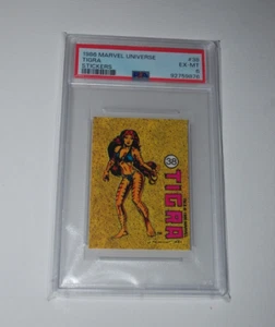 Adesivi Marvel Universe 1986 #38 Tigra-PSA 6 - Foto 1 di 2