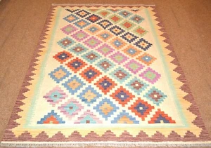 Tissés à la Main Orient Kelim Afghan Nr.754 - 206x147cm En 100% Laine - Bild 1 von 11