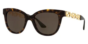 RARE New VERSACE Havana Brown Cat Eye Womens Asian Fit Sunglasses VE4394F 108/73 - Picture 1 of 5