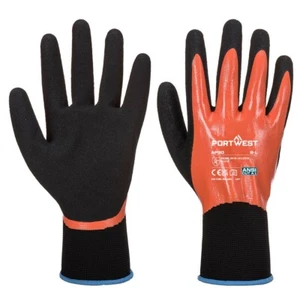 Portwest - Grip 15 - PREMIUM NITRILE Foam Aqua Gloves Orange/Black Safe Comfort - Picture 1 of 7
