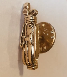 Golf Tie Pin Golf Bag/Clubs Goldtone Tie Tac Vintage Collectible - Picture 1 of 2
