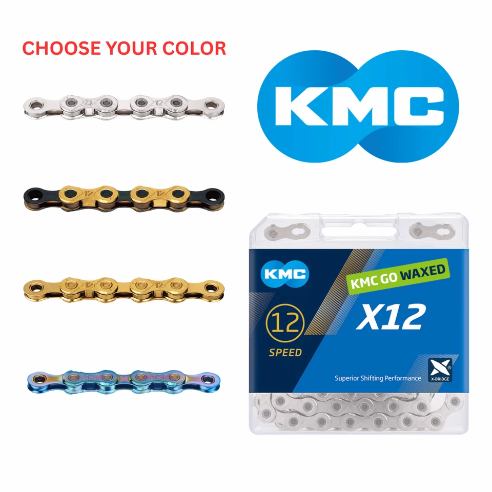 Cadena encerada KMC X12 12 velocidades 126L - plateada/dorada-negra/dorada/aurora Foto 1 de 1