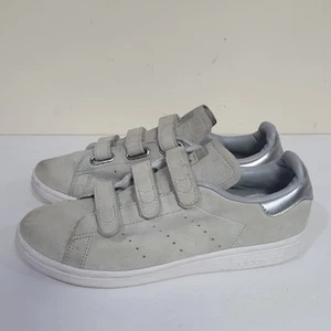 Adidas Trainers Size UK 6 Stan Smith Off White/Silver Suede - Picture 1 of 12