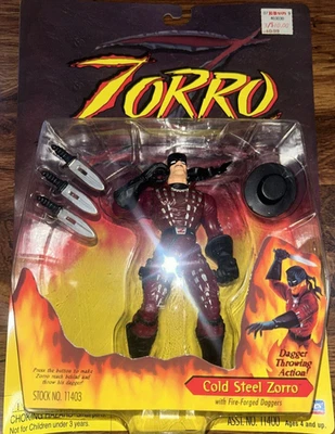 Figura de acción Zorro Cold Steel 11403 Playmates 1997 de colección nueva y precintada Foto 1 de 4