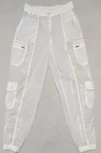 Pantaloni cargo Athleta paracadute bianco trasparente joggers strato yoga attivo usati in ottime condizioni taglia 0 - Foto 1 di 9