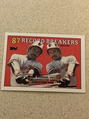 1988 Topps - Record Breakers Eddie Murray #4 Black Box on Front - Image 1 of 2