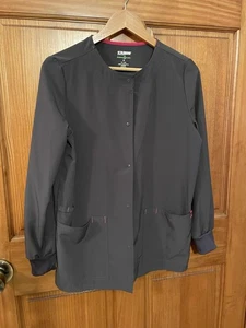 Scrubstar Women's XS Pewter Graphite Scrub Uniform Buttoned Comfortable Jacket - Picture 1 of 8