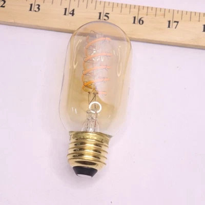 40-Watt Equivalent T14 Dimmable Spiral Filament Amber Glass E26 Vintage Edison - Image 1 of 4