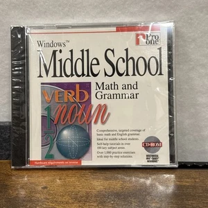 Middle School Math and Grammar (CD-ROM, Windows, Pro One) SEALED - Picture 1 of 2
