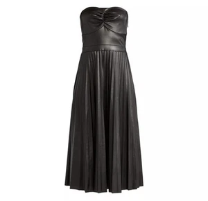 Vestido Scoop Midi Para Mujer Talla XL (16-18) Ultimate Imitación Cuero Sin Tirantes Plisado - Imagen 1 de 19