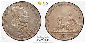 1736 TESTON AU55 PAPAL STATES PCGS AUNC SCARCE RARE STRAIGHT GRADE B2619 AVII - Bild 1 von 3