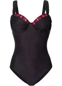 Schwarzer Shaper Edelstein Badeanzug von bpc selection - Größe 14 C - neu ohne Etikett - UVP 45 £ - Bild 1 von 9